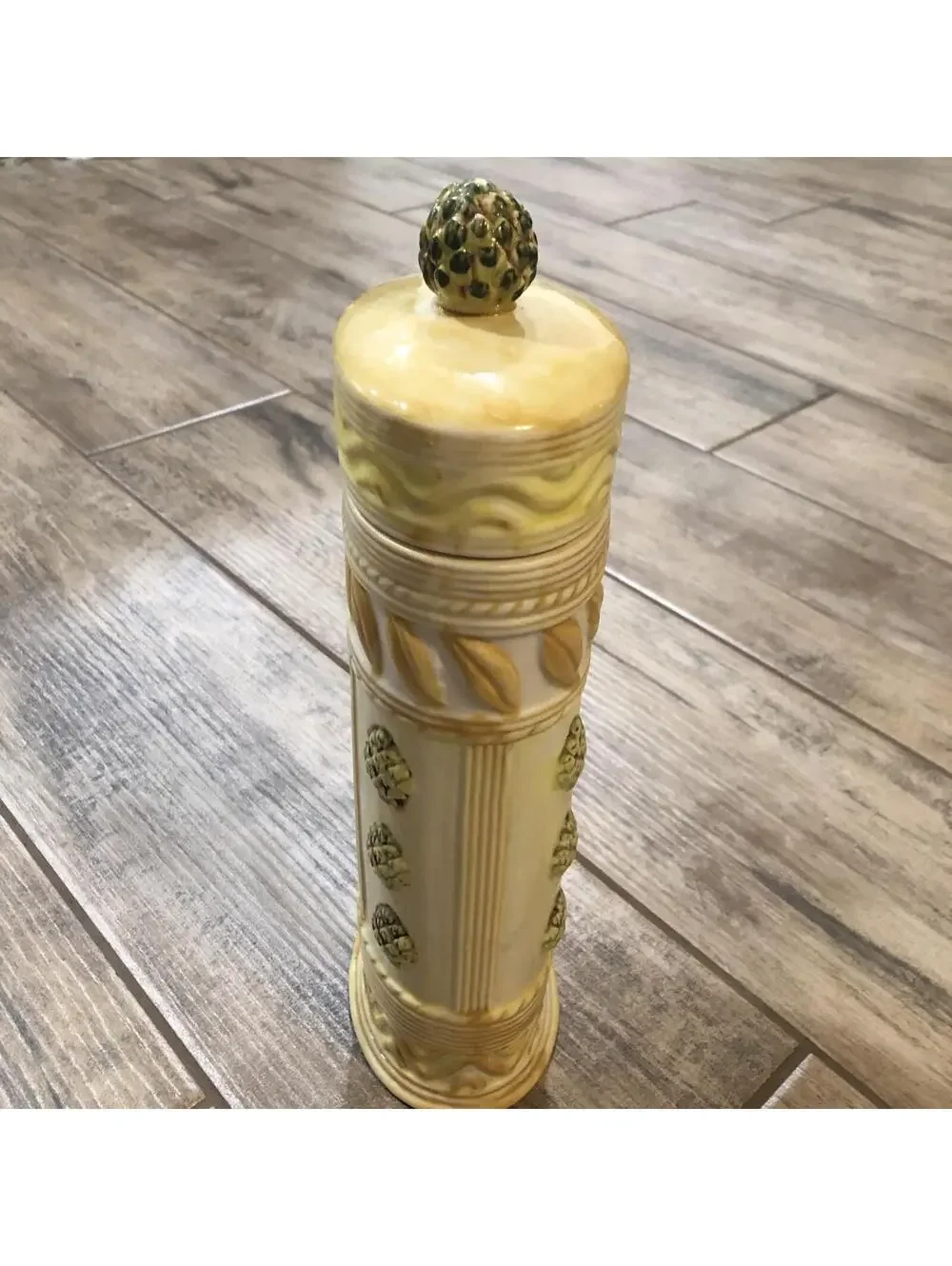Ceramic‎ Oval Pasta Storage Canister with Lid Artichokes Tuscan Design